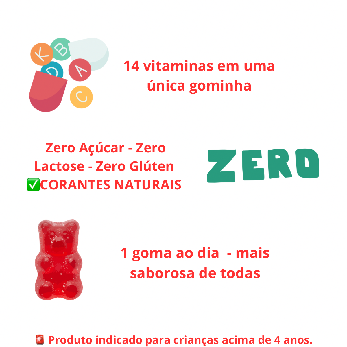 Multivitaminico Vitaree Kids – Vitaminas de A-Z em Gummies