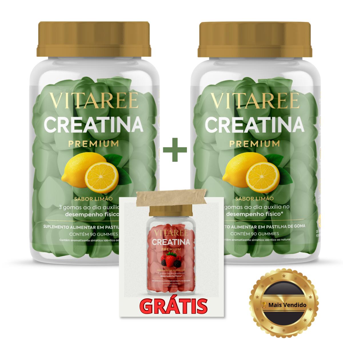 💥 Kit Creatina Vitaree – Leve 3, Pague 2 (1 Grátis)